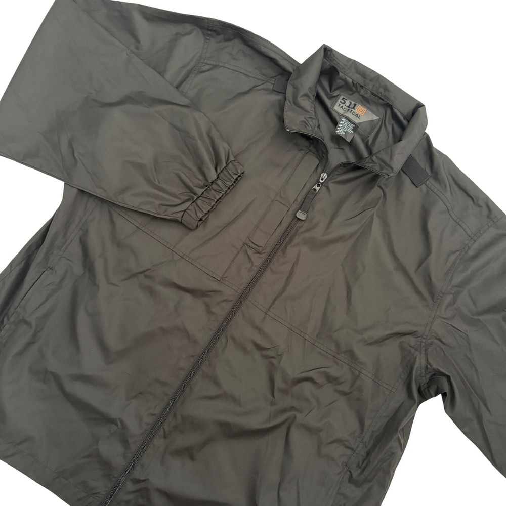 5.11 Tactical Mens Windbreaker Jacket Black Full Zip Utility Shell XL Police